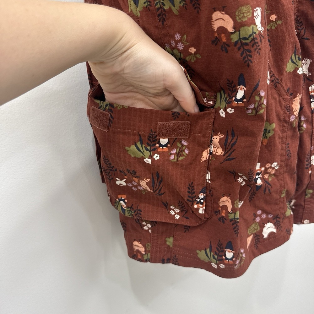 Duluth Trading Overalls M Gnome Shortalls Novelty Gardening Bunnies Barn Chicken - Picture 8 of 16